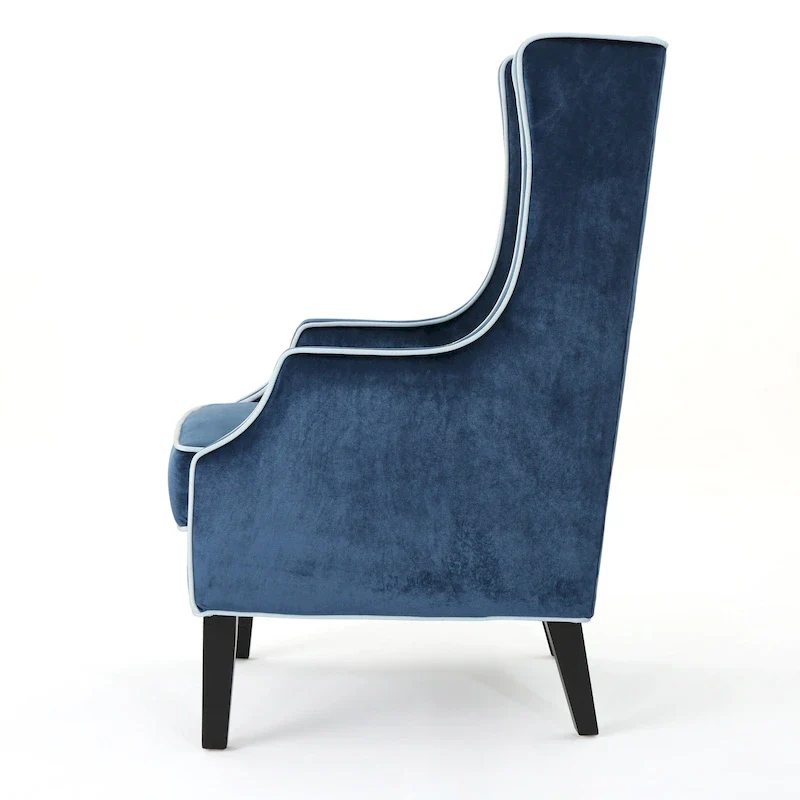 25.9 High Back Velvet Club Chair with Wide Backrest