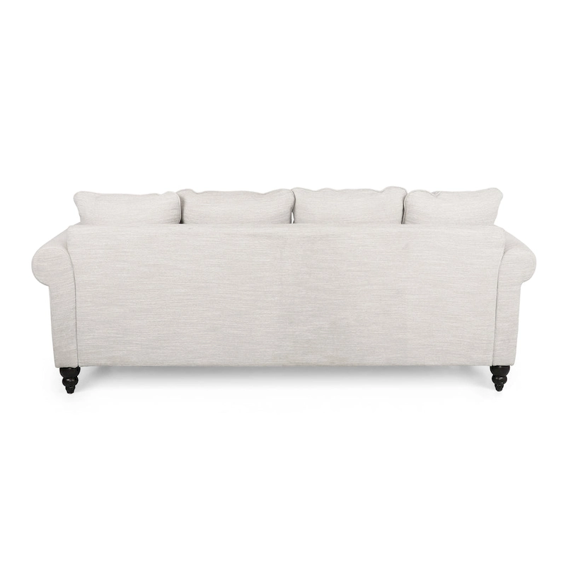 Manbow Fabric Pillowback 3 Seater Sofa with Nailhead Trim by Christopher Knight Home