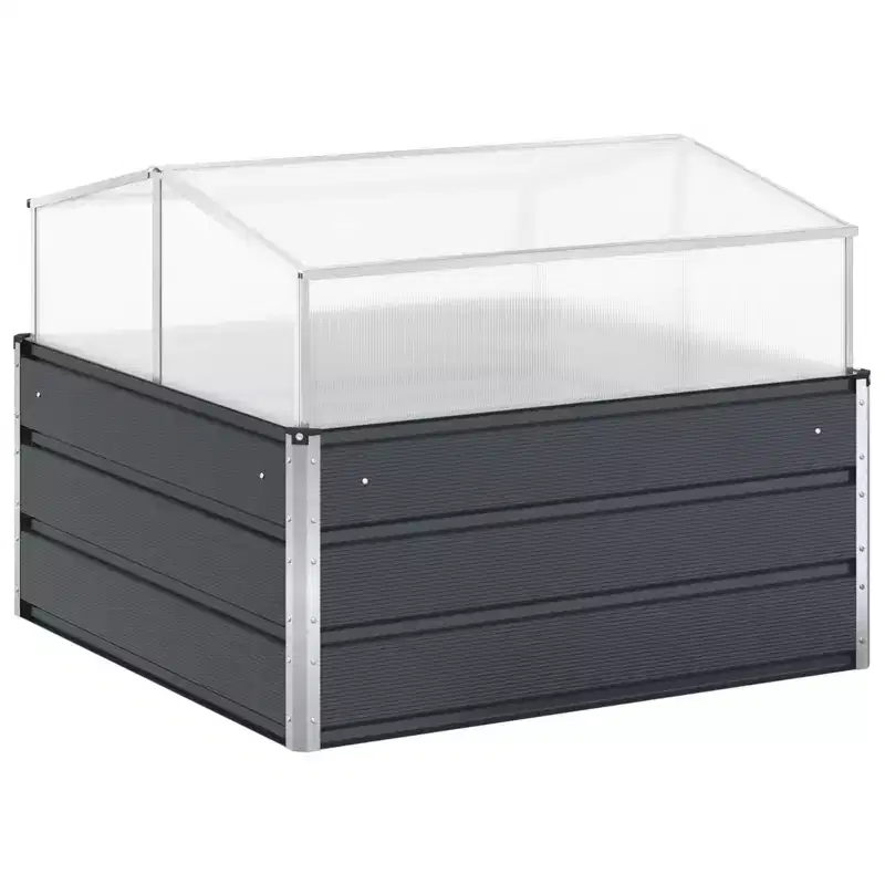 vidaXL Planter Anthracite 39.37 x 39.37 x 30.31 in Galvanised Steel