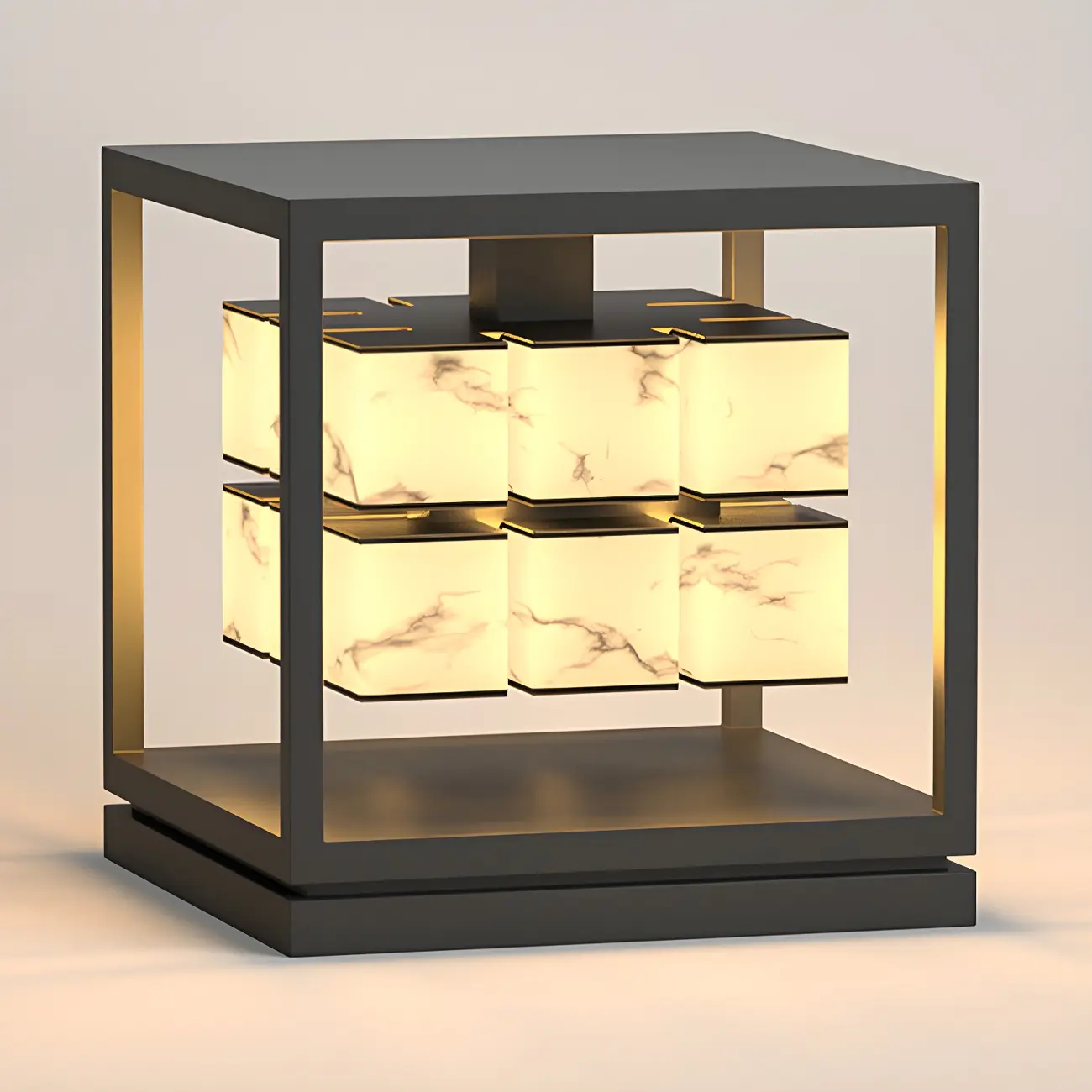 Modish Open Frame Layered Illuminant Post Cap Light