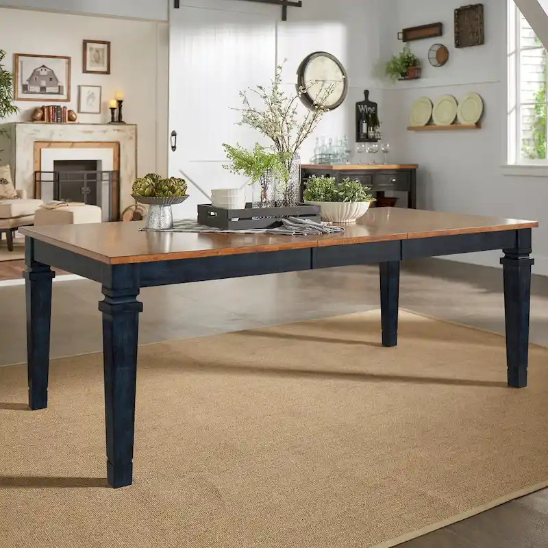 Elena Solid Wood Extendable Dining Table - Classic Style