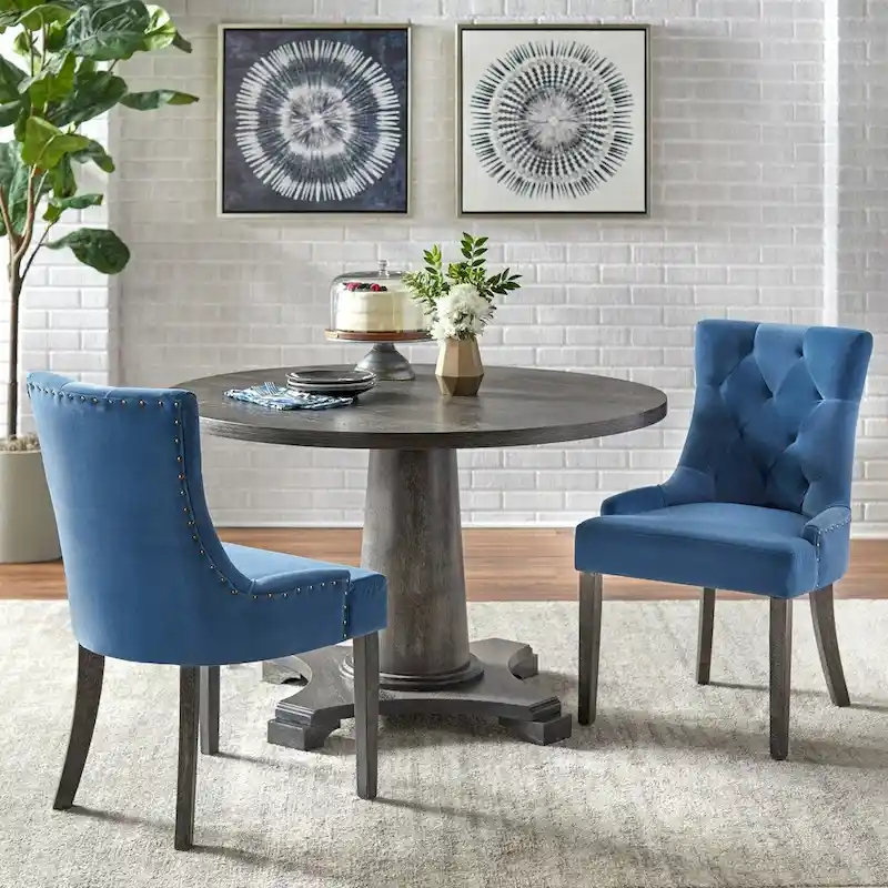 Ariana Dining Set - 5 Piece Round Table with Upholstered Chairs
