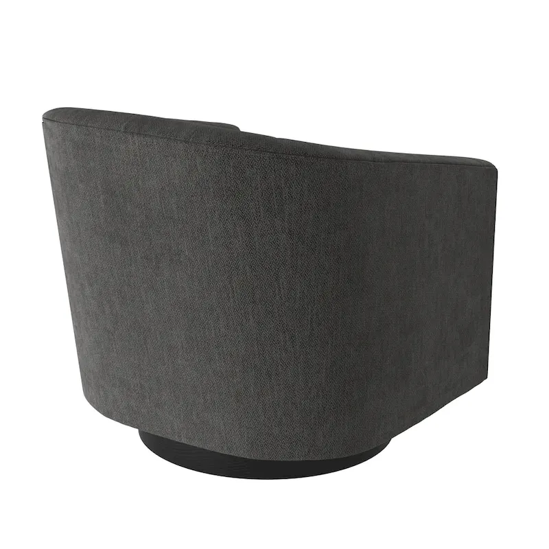 Barrel Back Swivel Chair with Wood Base