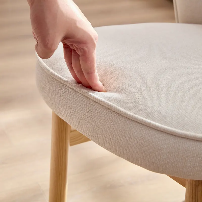 Wooden Frame Upholstered Shell Dining Chairs set of 2