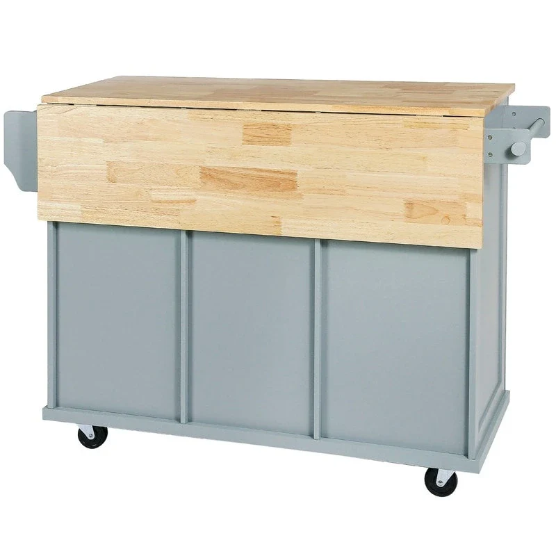 Drop-Leaf Counter top Kitchen Cart ,Kitchen Island with 3 Drawers