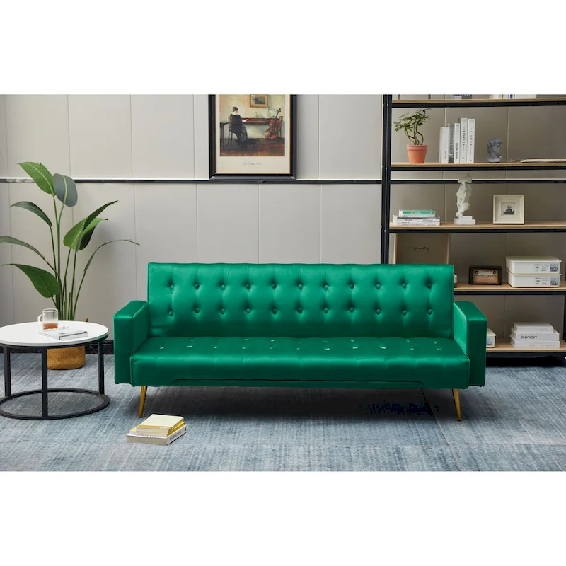 75 Wide Tufted Velvet Convertible Sleeper sofa