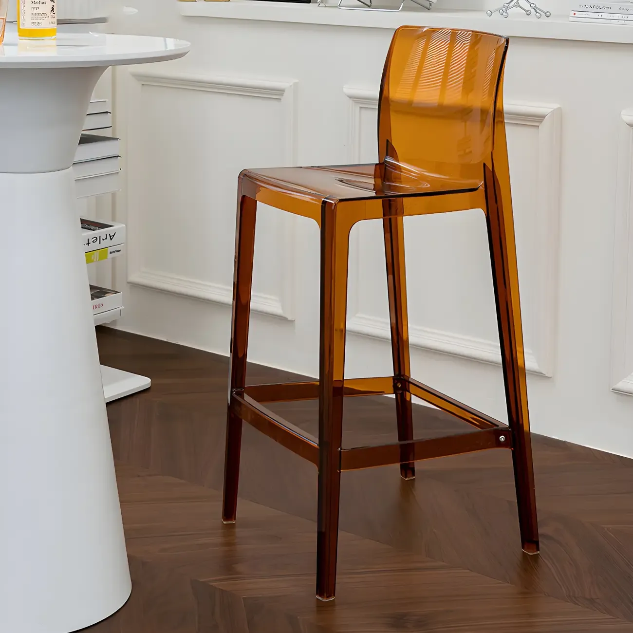 Modern Acrylic Transparent Stylish Rectangle Bar Stool