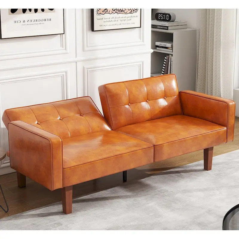 Convertible Futon Sofa Bed with Memory Foam Cushion