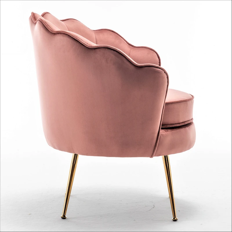 Cavett 28.3 Wide Velvet Barrel Chair with Gold Metal Legs