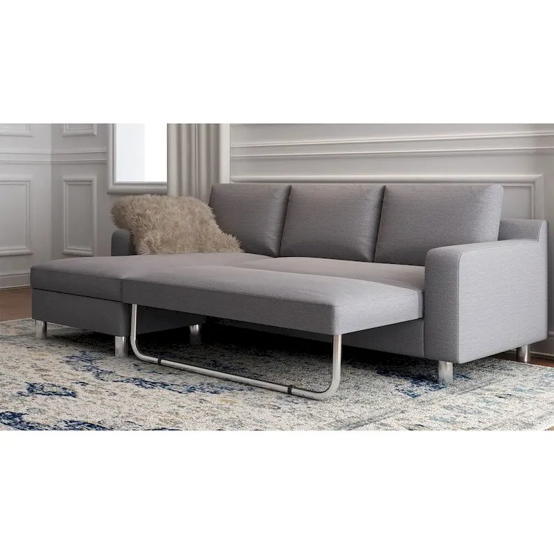 US Pride Furniture Hampton Left-side Facing Linen Sectional Sofa Bed