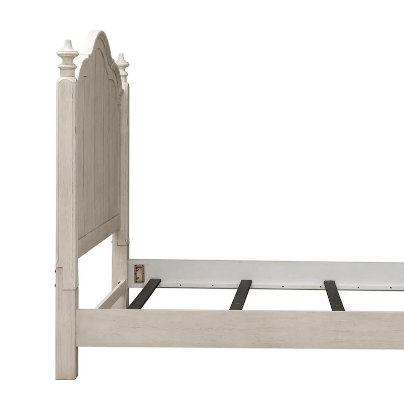 Farmhouse Reimagined Antique White with Chestnut King Poster Headboard