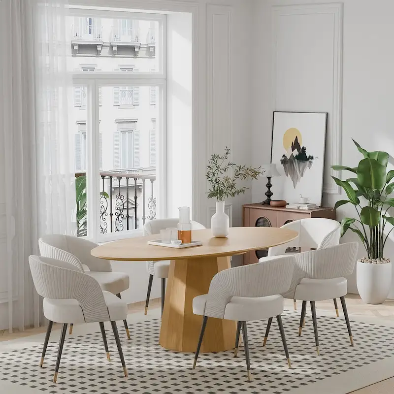 Dovelina 67 3 Color Options Oval Dining Table for 6 People - 67x33.5x31