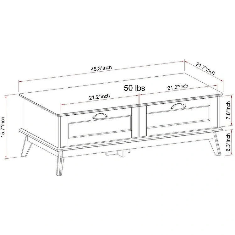 Caffoz Center Coffee Table with Two Fully Extended Drawers