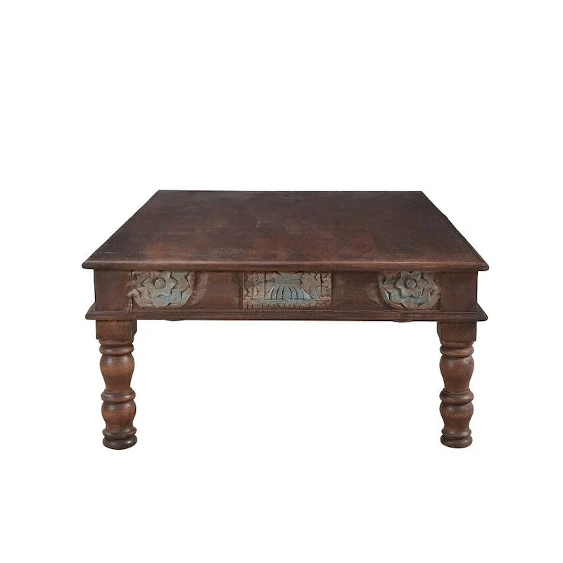 Timbergirl Carved Panel Reclaimed Wood Coffee Table - 55 x 34