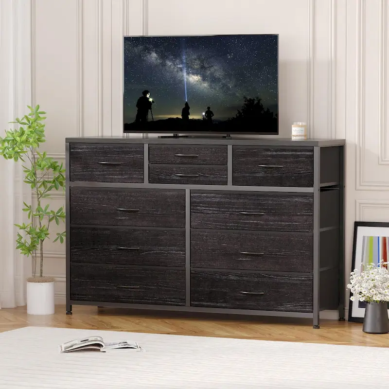 10 Drawer Dresser TV Stand - 55 inches