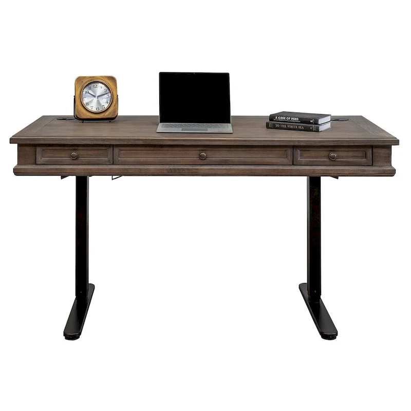 Carson Wood Electronic Sit/Stand Desk, Standing Desk, Gray