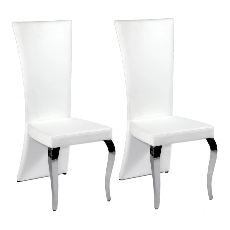 Somette Tabitha White Rectangle High Back Dining Chair (Set of 2)