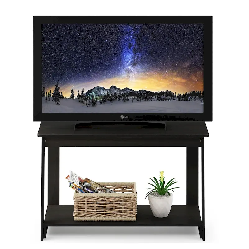 Contemporary TV Stand with Bottom Shelf, Fits TVs up to 37 Inch