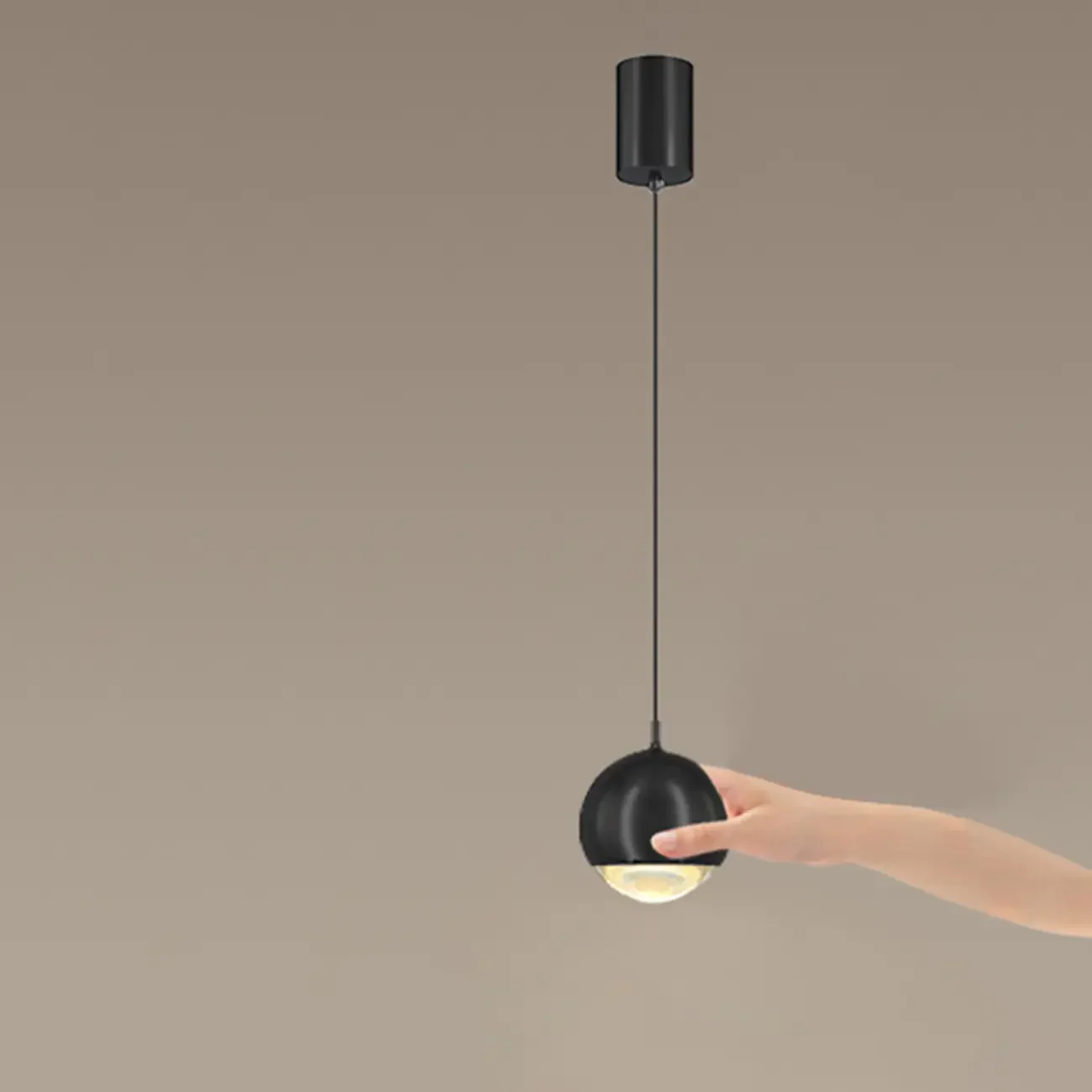 Modern Chrome Metal Globe Pendant Light Warm LED