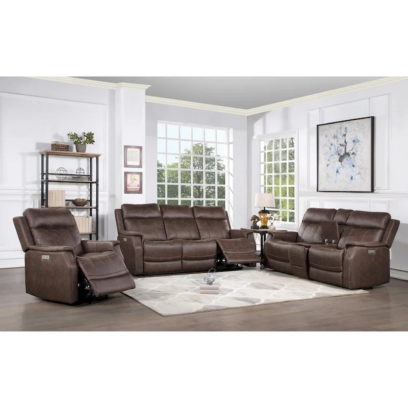 Steve Silver Faux Leather Power Reclining Sofa