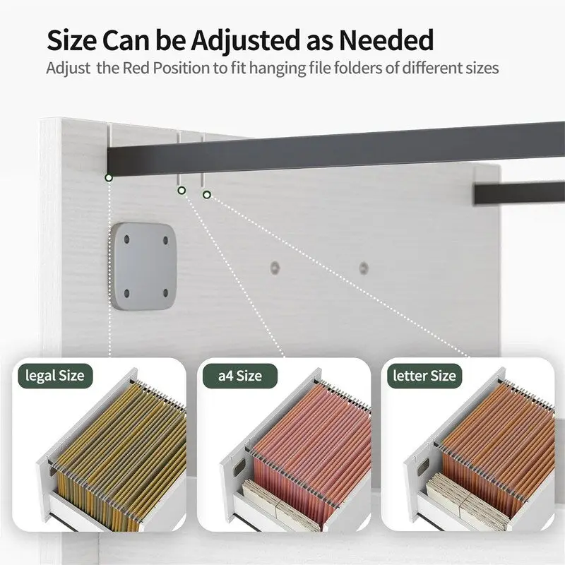 Black / White / Rustic Brown 3-Drawer Rolling Filing Cabinet with Lock – Single