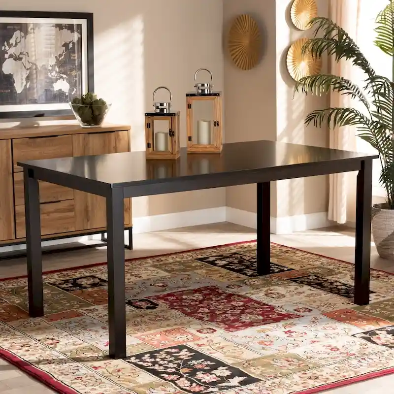 Modern and Contemporary Espresso Finished Wood Dining Table