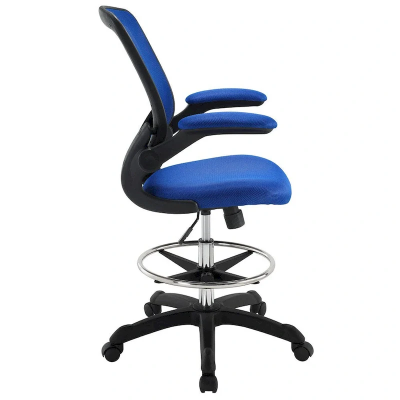 Adjustable Height Drafting Chair with Mesh Back & Rolling Casters