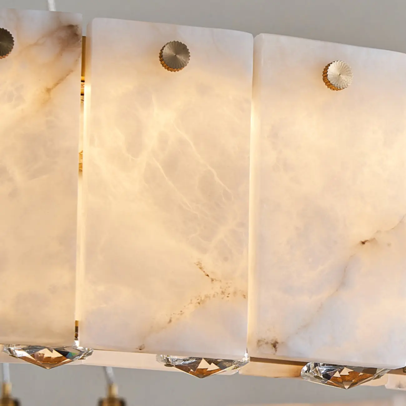 Agate Gold Circular Onyx Modern Ring Chandelier Light