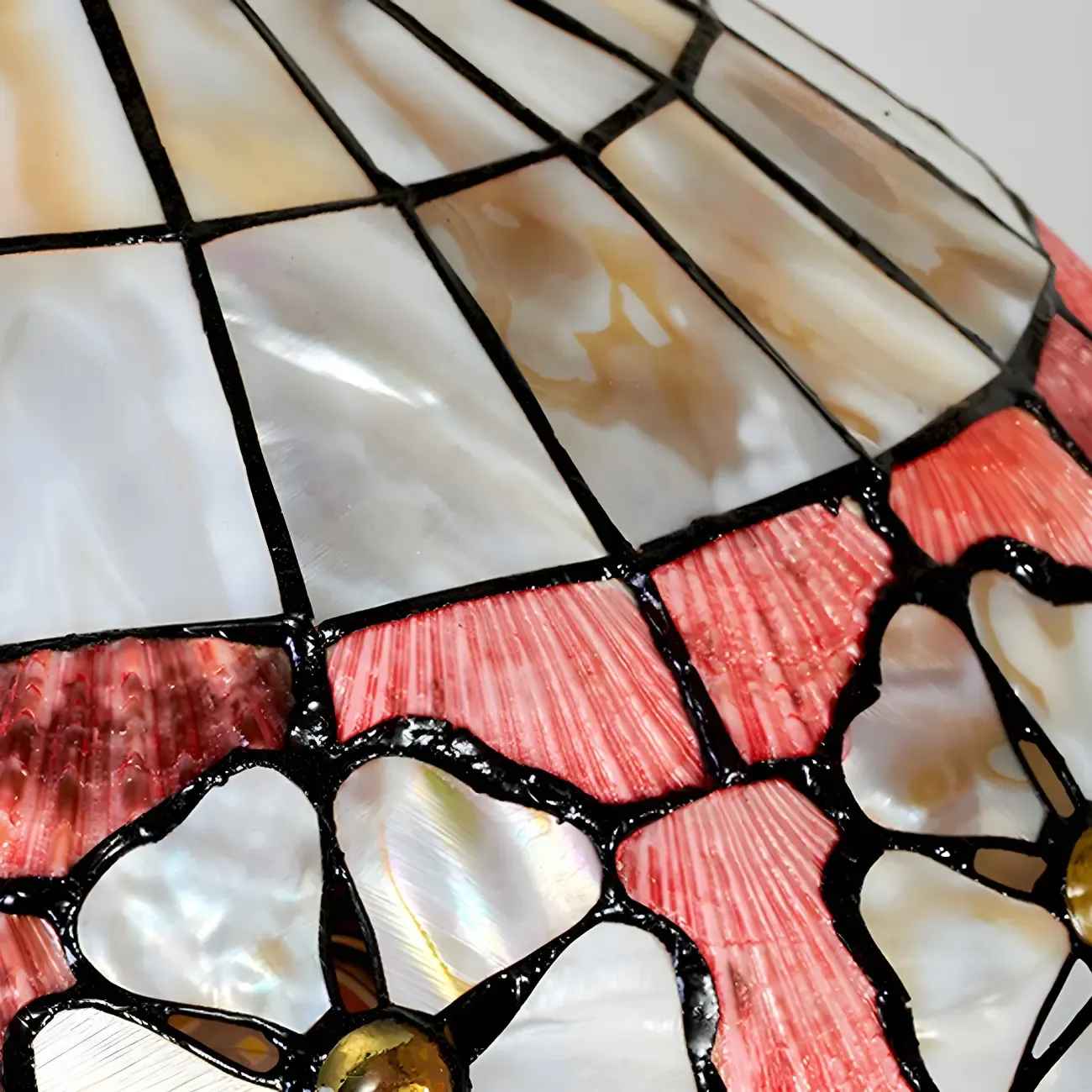 Antique Brass 2-Light Stained Glass Dome-Shape Table Lamp