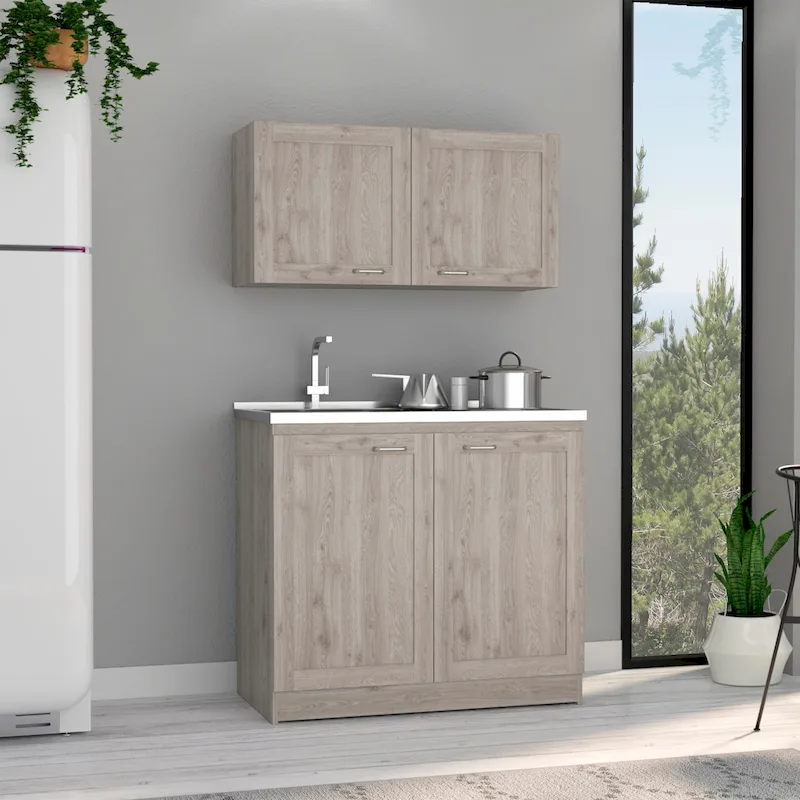 TUHOME Zurich Cabinet Set with 2 Inner Shelves - N/A