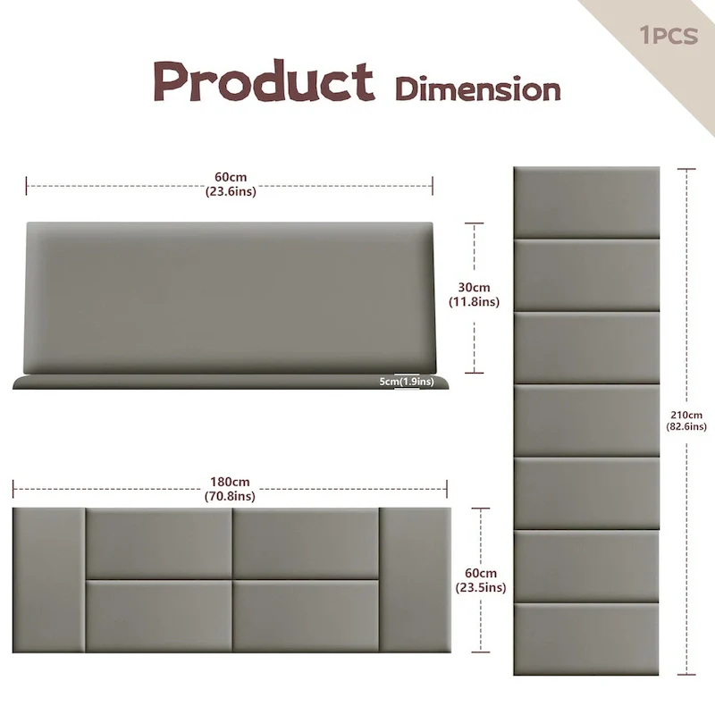Upholstered Wall Panels Modern Padded Headboard (1 Piece)