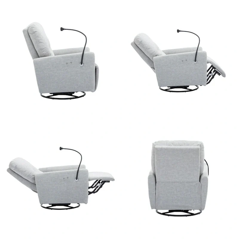 270 Degree Swivel Electric Recliner with a Phone Holder