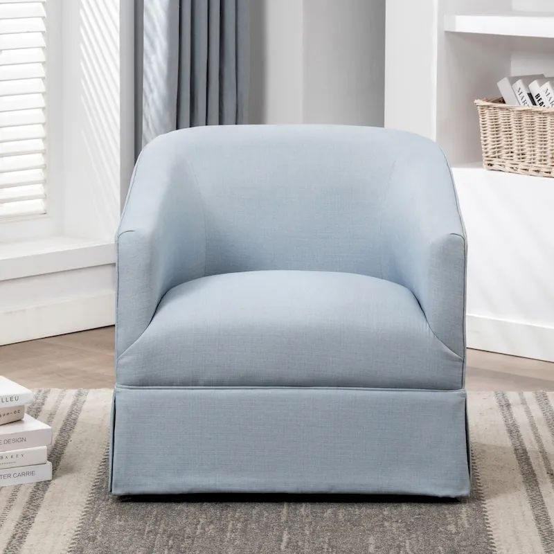Elayne Skirted Fabric Swivel Accent Chair by Greyson Living