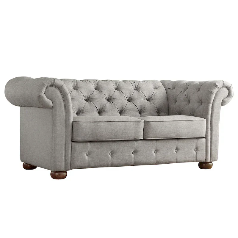 Knightsbridge Tufted Scroll Arm Chesterfield Loveseat by iNSPIRE Q Artisan