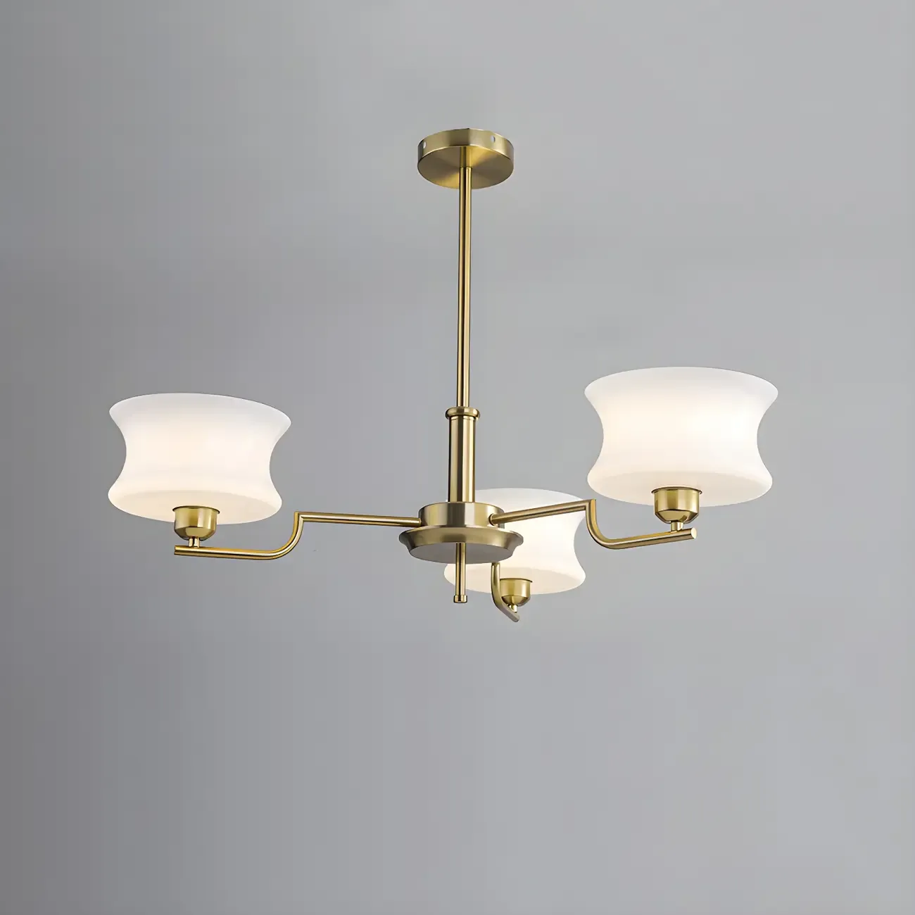 Modern Elegant 3-5 Lights Beige Glass Large Chandelier