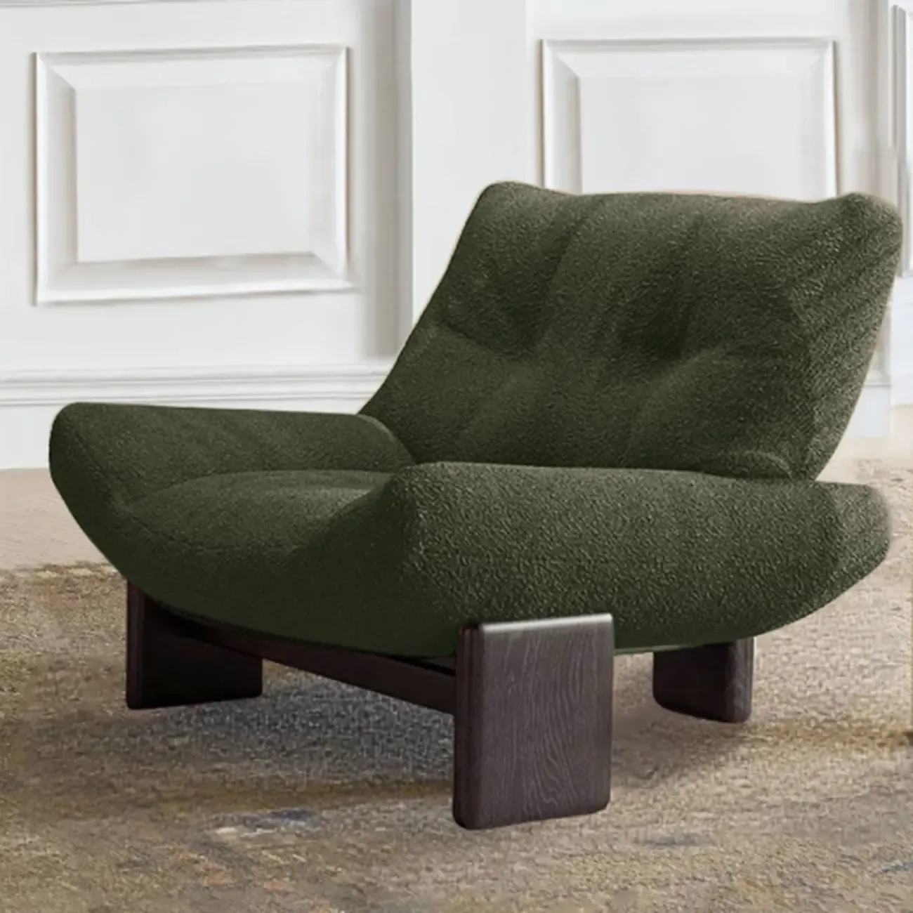 Modern High Back Chenille Accent Chair Living Room