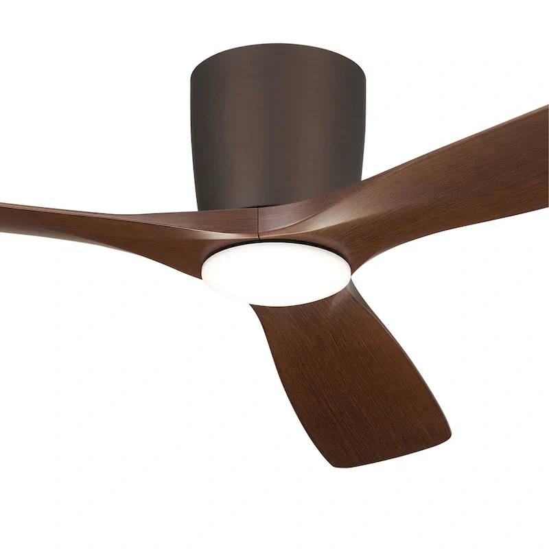 Kichler Lighting Volos 54 inch Integrated LED Indoor Satin Natural Bronze Flush Mount Ceiling Fan