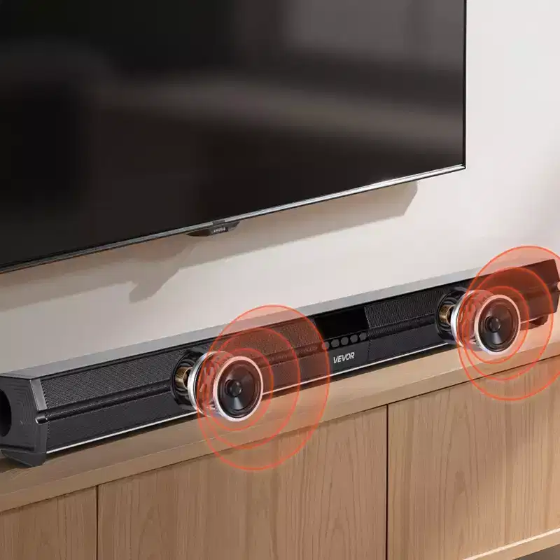 VEVOR Sound Bar for Smart TV, 2.0 Channel, 32-Inch Compact Soundbar TV Speakers for Projector, Bluetooth AUX Connection, Remote Control, Black