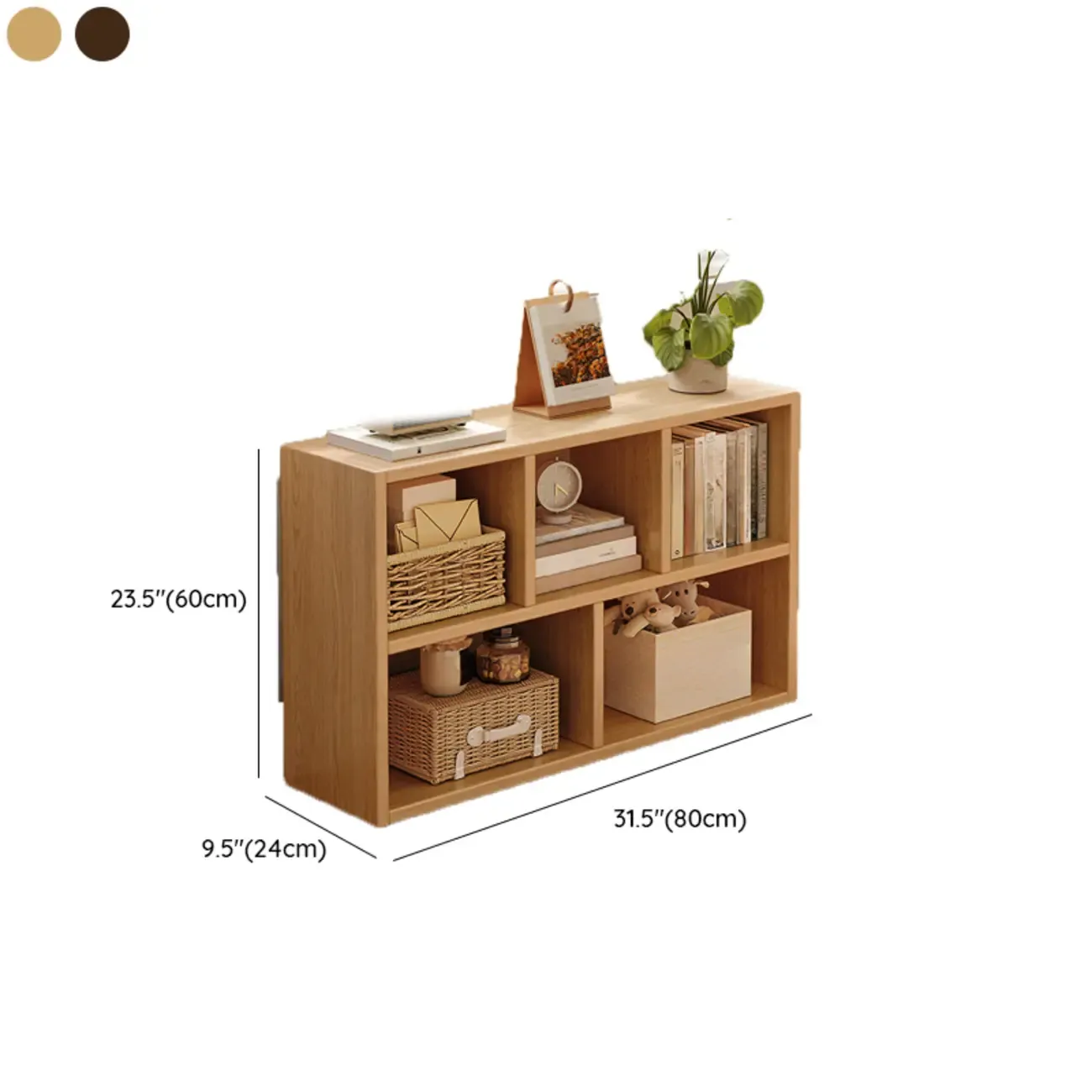 Modern Wooden Compact Bookcase Home Office Shelves