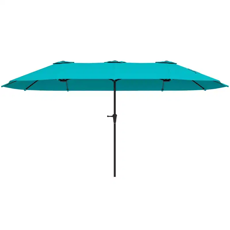 Outsunny 13 ft. Extra Large Patio Umbrella, UPF30+ Double Umbrella Outdoor Patio with Easy Crank Handle, Vents, Navy Blue