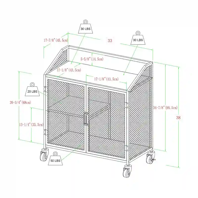 Middlebrook Pierpont Industrial Mesh Bar Cabinet