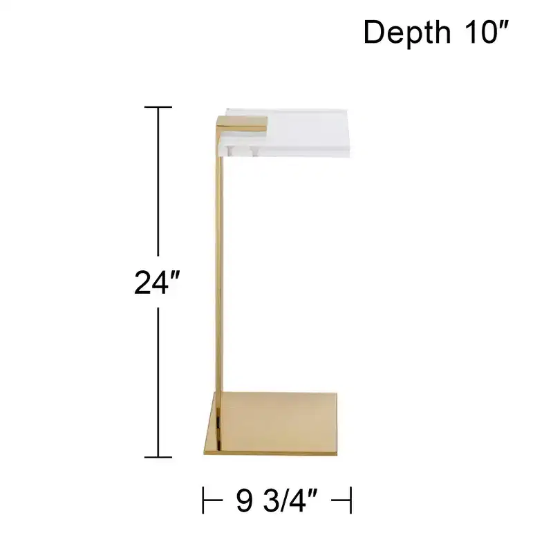 55 Downing Street Hanna 10 Wide Gold and Acrylic Square Side Table