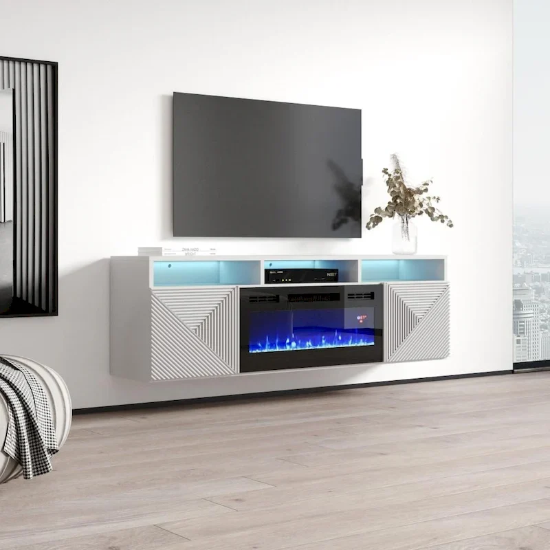 Giza EF Wall Mounted Electric Fireplace Modern 63 TV Stand