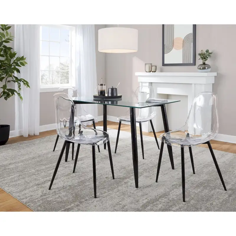 Carson Carrington Barton 5-Piece Clear Acrylic Rectangular Dining Set