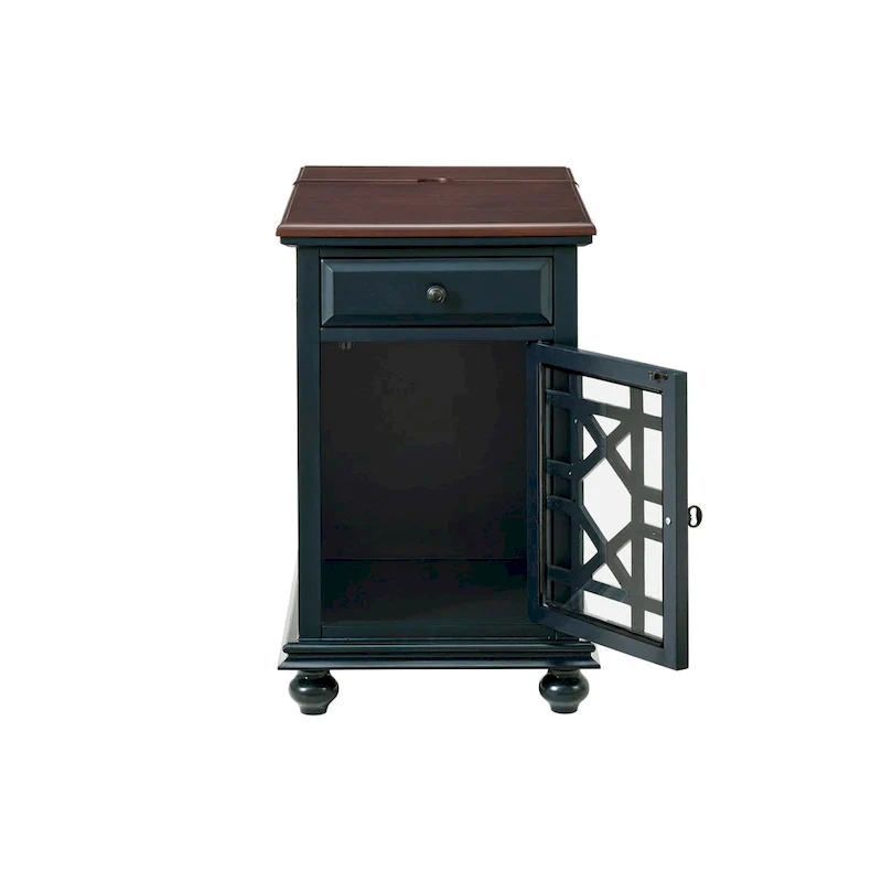 Elegant Chairside Table with Power