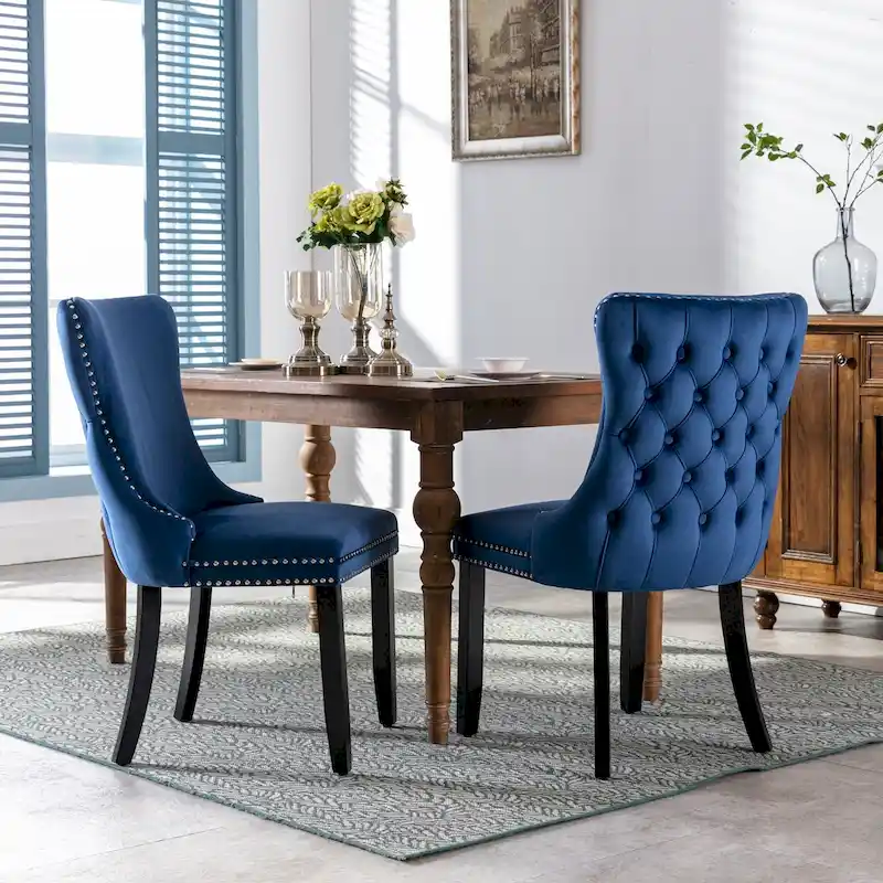 A&A Furniture Upholstered Wing-Back Dining Chair