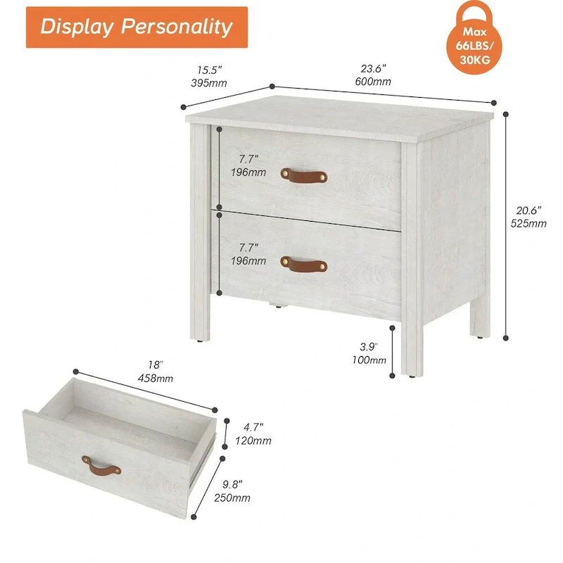 Small Side Table End Table Nightstand with Drawers