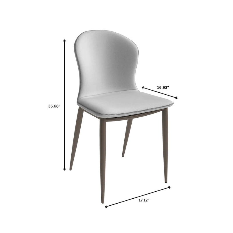 Mosaic Modern Upholstered Fabric Dining Chair with Metal Legs by LeisureMod