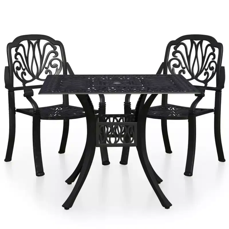 vidaXL Bistro Set Patio Table and Chair Bistro Table Outdoor Cast Aluminum