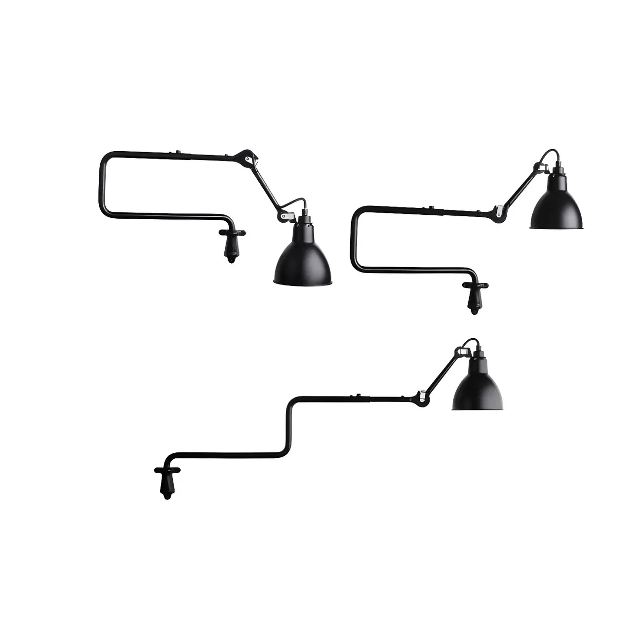 Industrial Black Swing Arm Aluminum Shade Wall Light